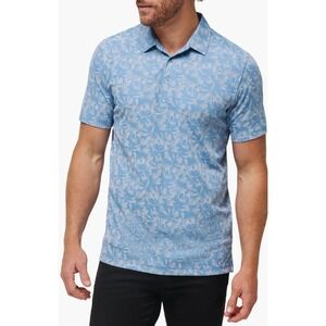 Travis Mathew Five Oh Floral Polo Blue Size Medium $99 MSRP